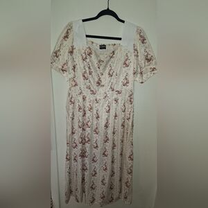 Scarlet Darkness Ivory Floral Cottagecore Dress